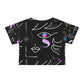 AOP Crop Tee FACE DOODLES AZURE