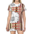 All Over Print T-Shirt Dress BLANC FLEUR