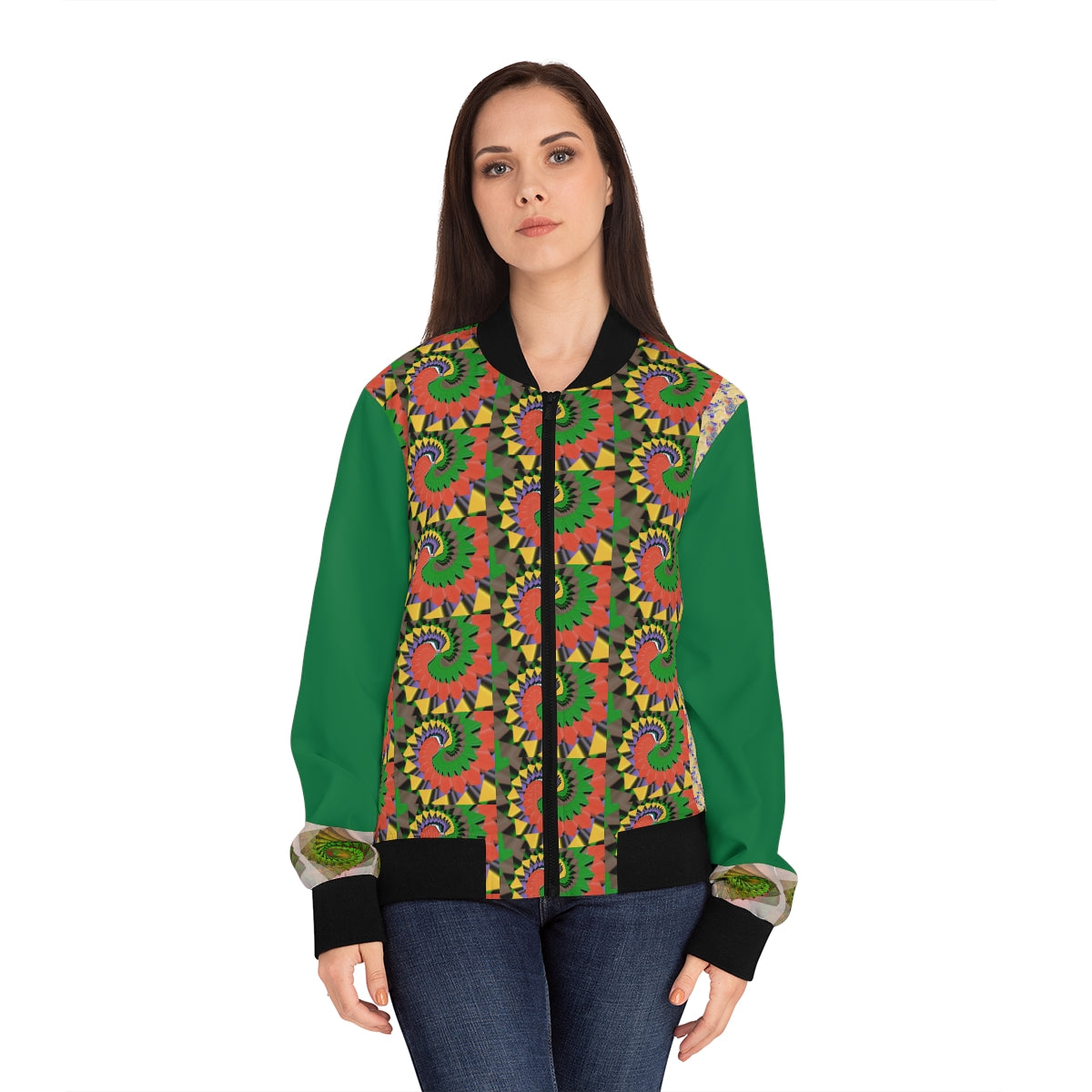 Women's Bomber Jacket (AOP) Coiled