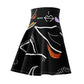 Women's Skater Skirt FACE DOODLES AZURE