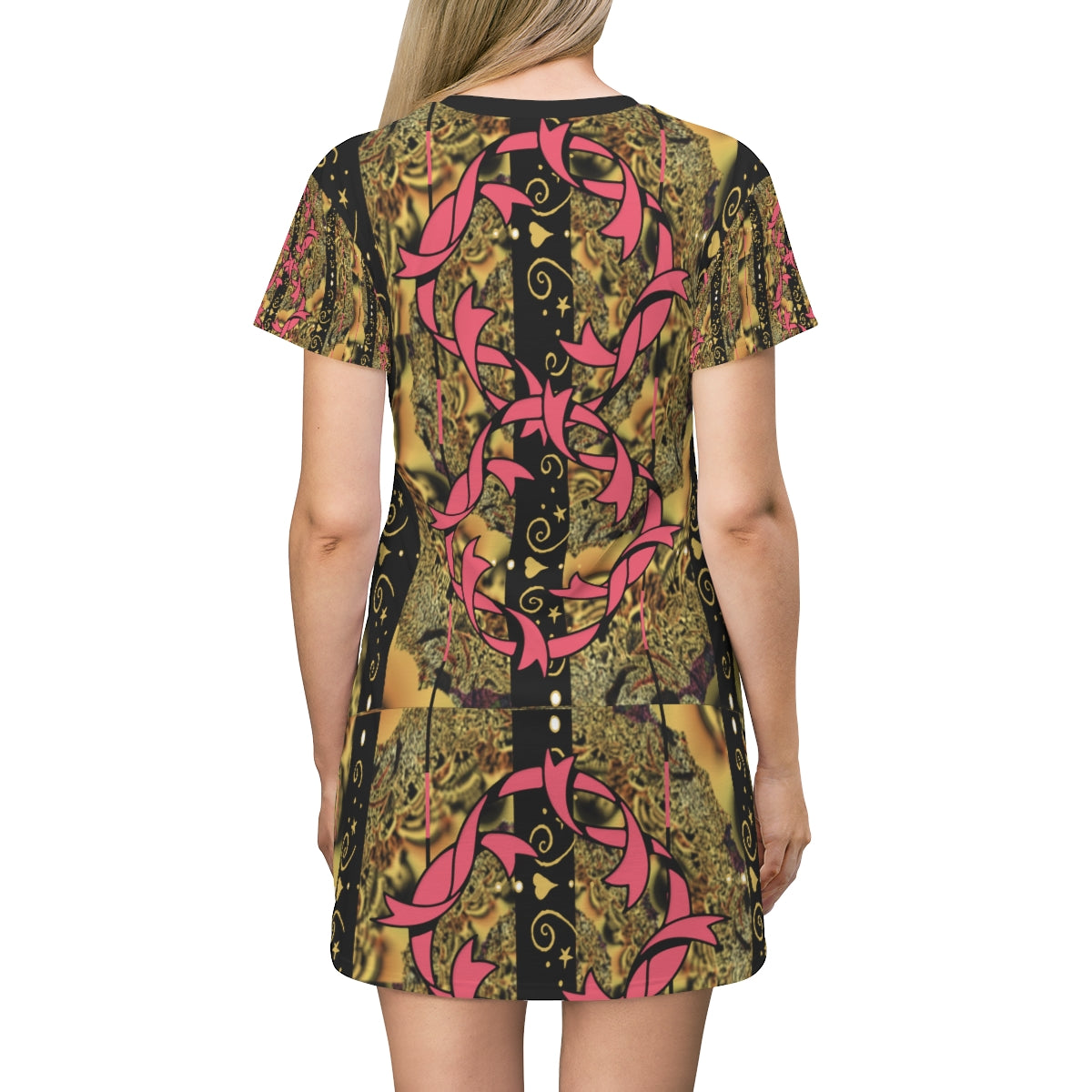 All Over Print T-Shirt Dress REGALLY PINK