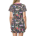 All Over Print T-Shirt Dress DRINKS