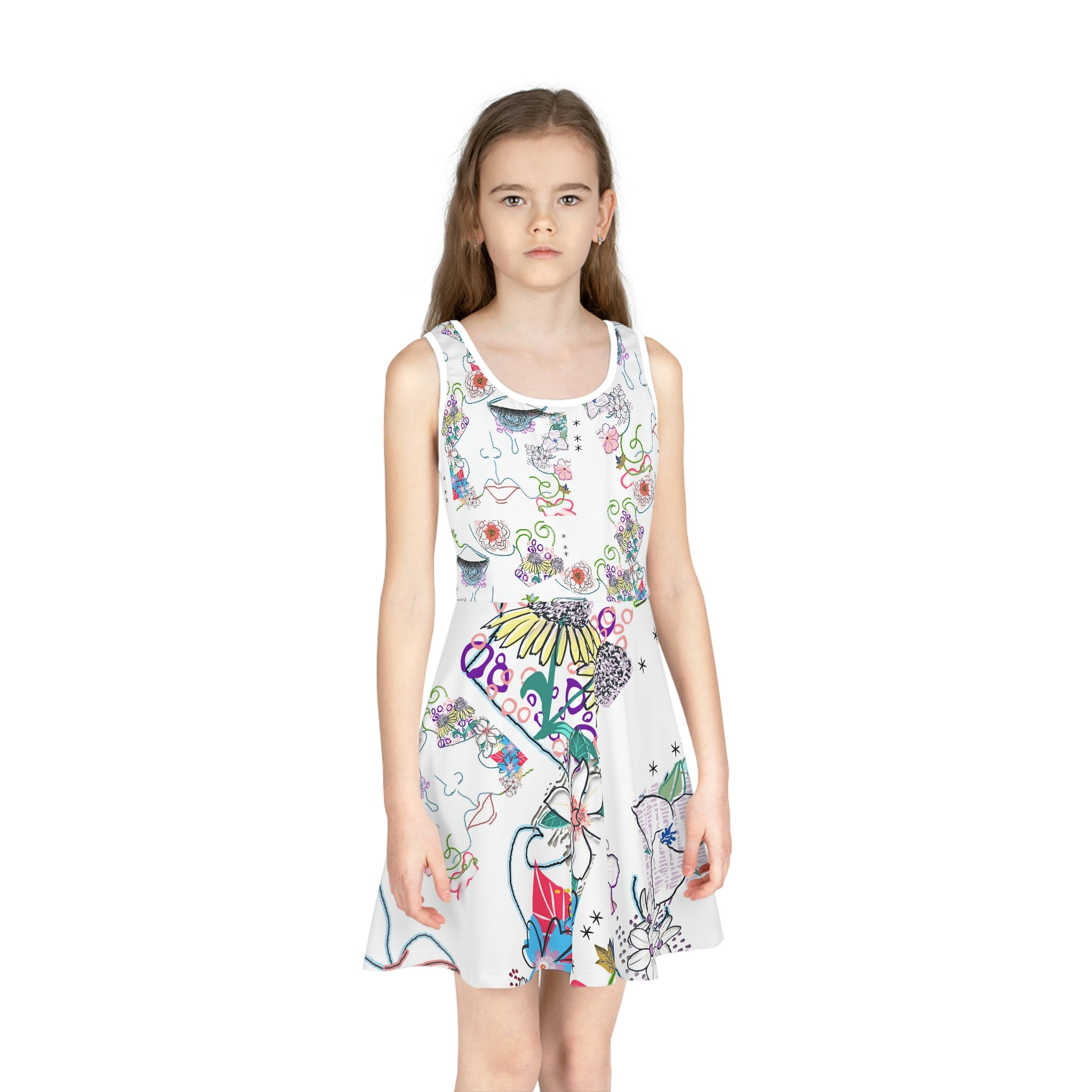 Girls' Sleeveless Sundress (AOP) FLORA