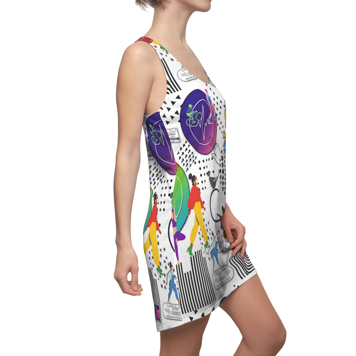 Women's Cut & Sew Racerback Dress ALRIGHT IN WHITE