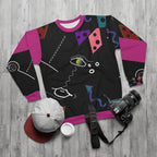 AOP Unisex Sweatshirt FACE DOODLE PINK