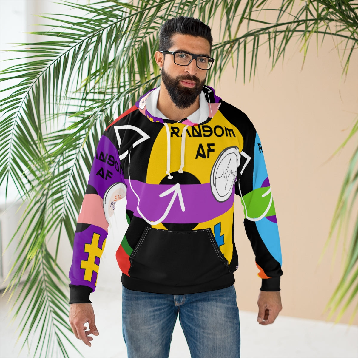 AOP Unisex Pullover Hoodie RANDOM AF