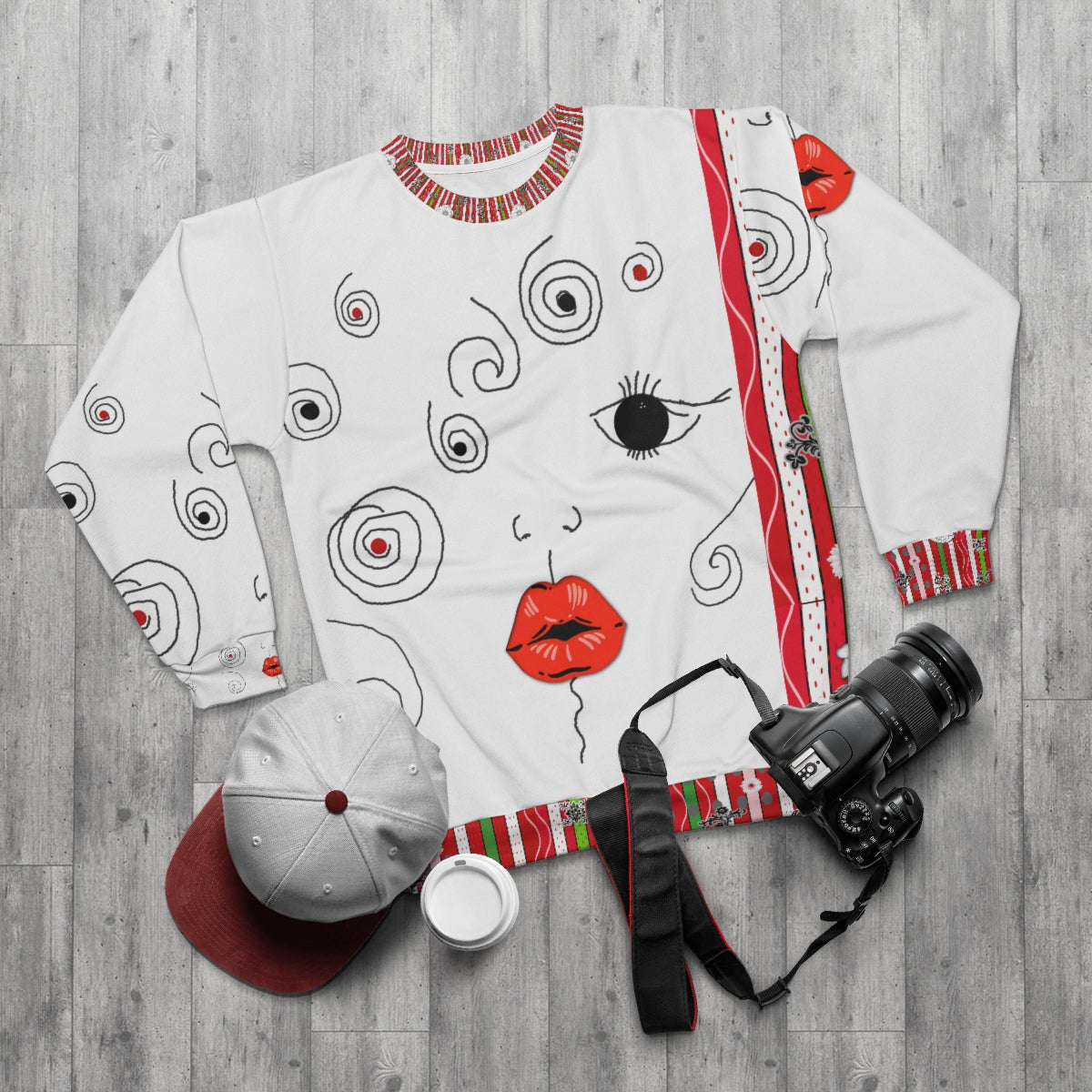 AOP Unisex Sweatshirt KISS & STRIPES