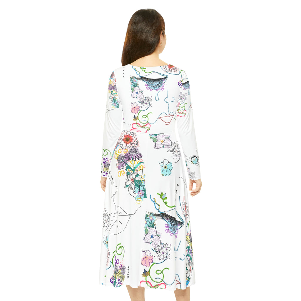 Women's Long Sleeve Dance Dress (AOP) FLORA