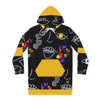 Women's Hoodie Dress (AOP) FACE DOODLES SQUARED