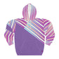 AOP Unisex Pullover Hoodie LILAC IN STRIPES