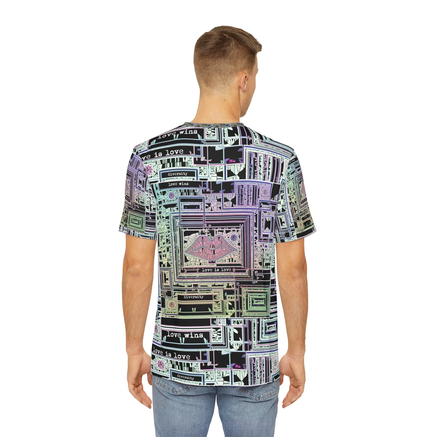 Men's Polyester Tee (AOP) LOVE IS LOVE