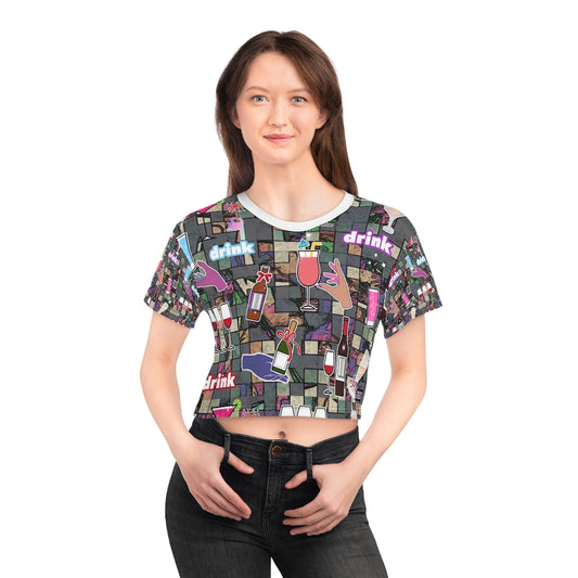 AOP Crop Tee DRINKS