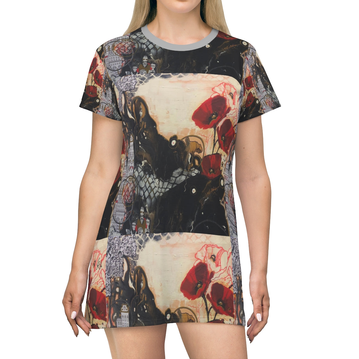 All Over Print T-Shirt Dress DIMENSIONS IN LIFE