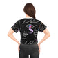 AOP Crop Tee FACE DOODLES AZURE
