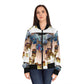 Women's Bomber Jacket (AOP) BLUE BOXES