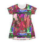 All Over Print T-Shirt Dress PINK FUSION