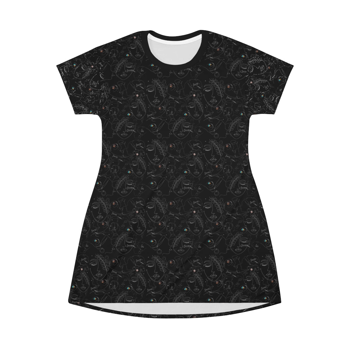 All Over Print T-Shirt Dress FACES