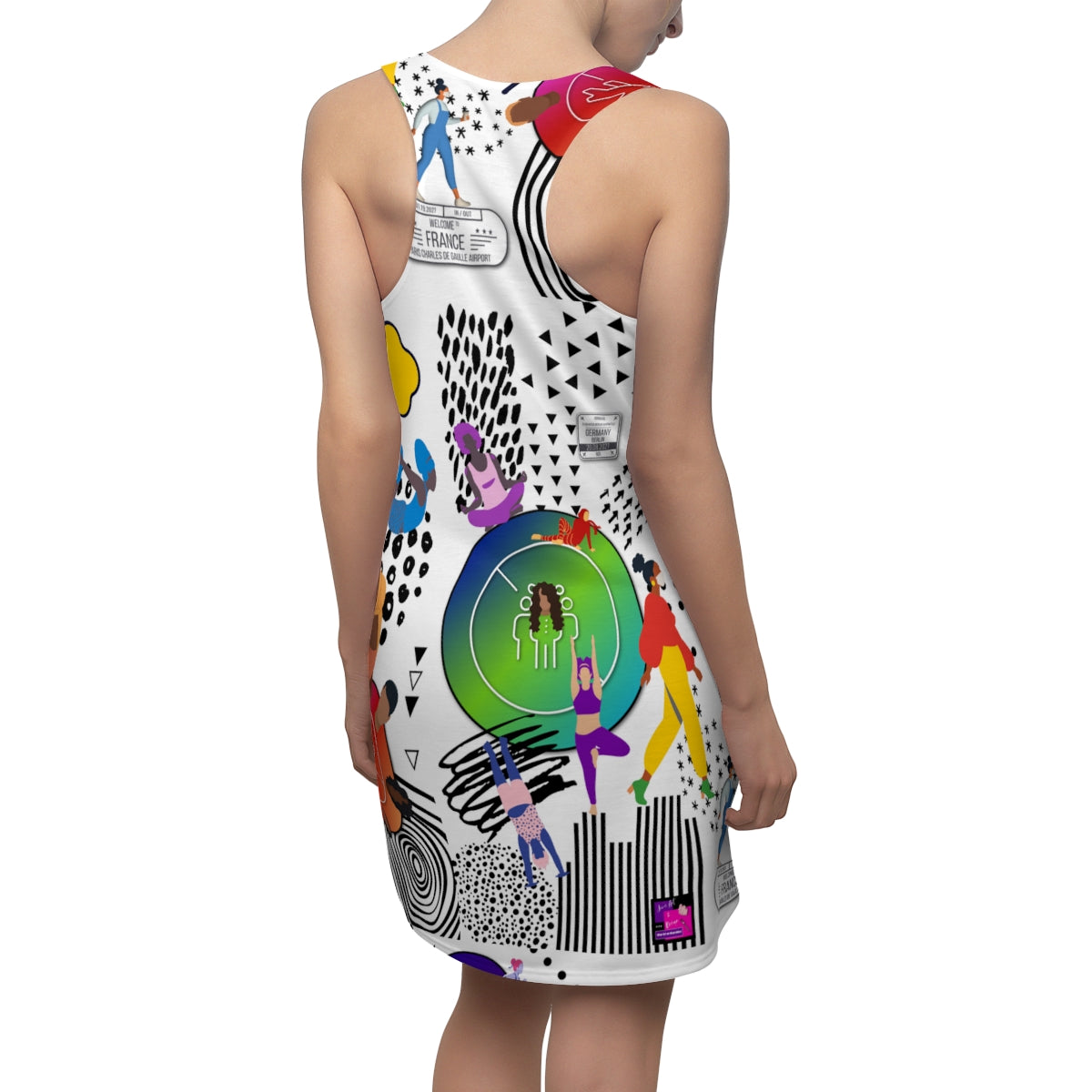 Women's Cut & Sew Racerback Dress ALRIGHT IN WHITE
