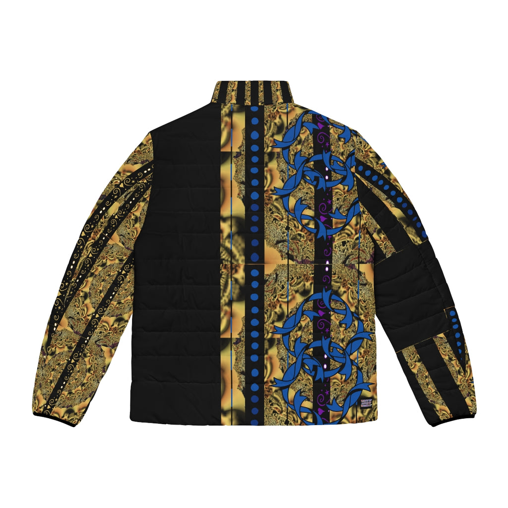 Men's Puffer Jacket (AOP) REGALLY BLUE