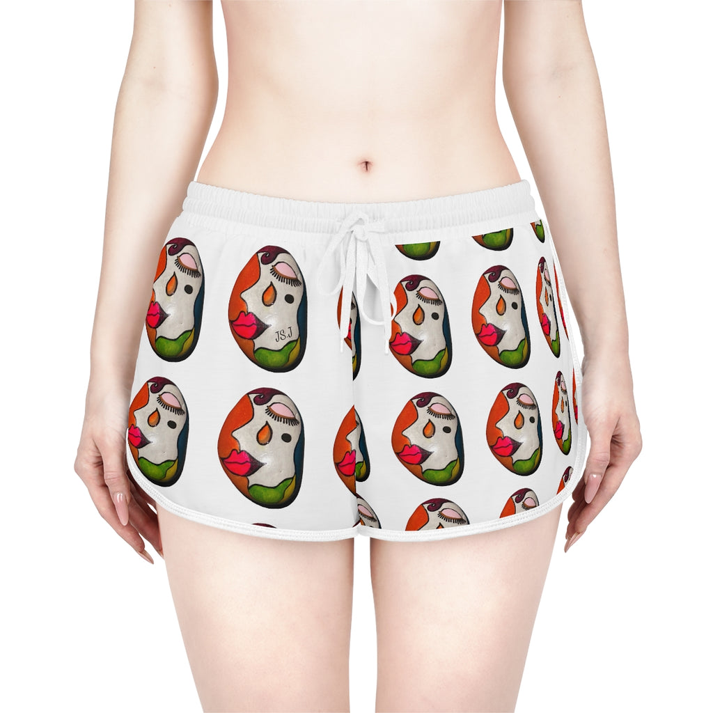 Women's Relaxed Shorts (AOP) PEBBLE ART RELAXATION