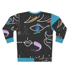 AOP Unisex Sweatshirt FACE DOODLE AZURE