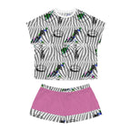 Women's Short Pajama Set (AOP) ZEBRA DOODLE FACE