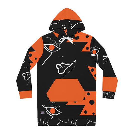 Women's Hoodie Dress (AOP) FACE DOODLES TANGO