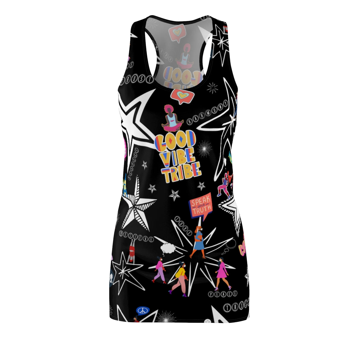Women's Cut & Sew Racerback Dress GOOD VIBE TRIBE
