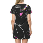 All Over Print T-Shirt Dress PALETTE OF BLOOM