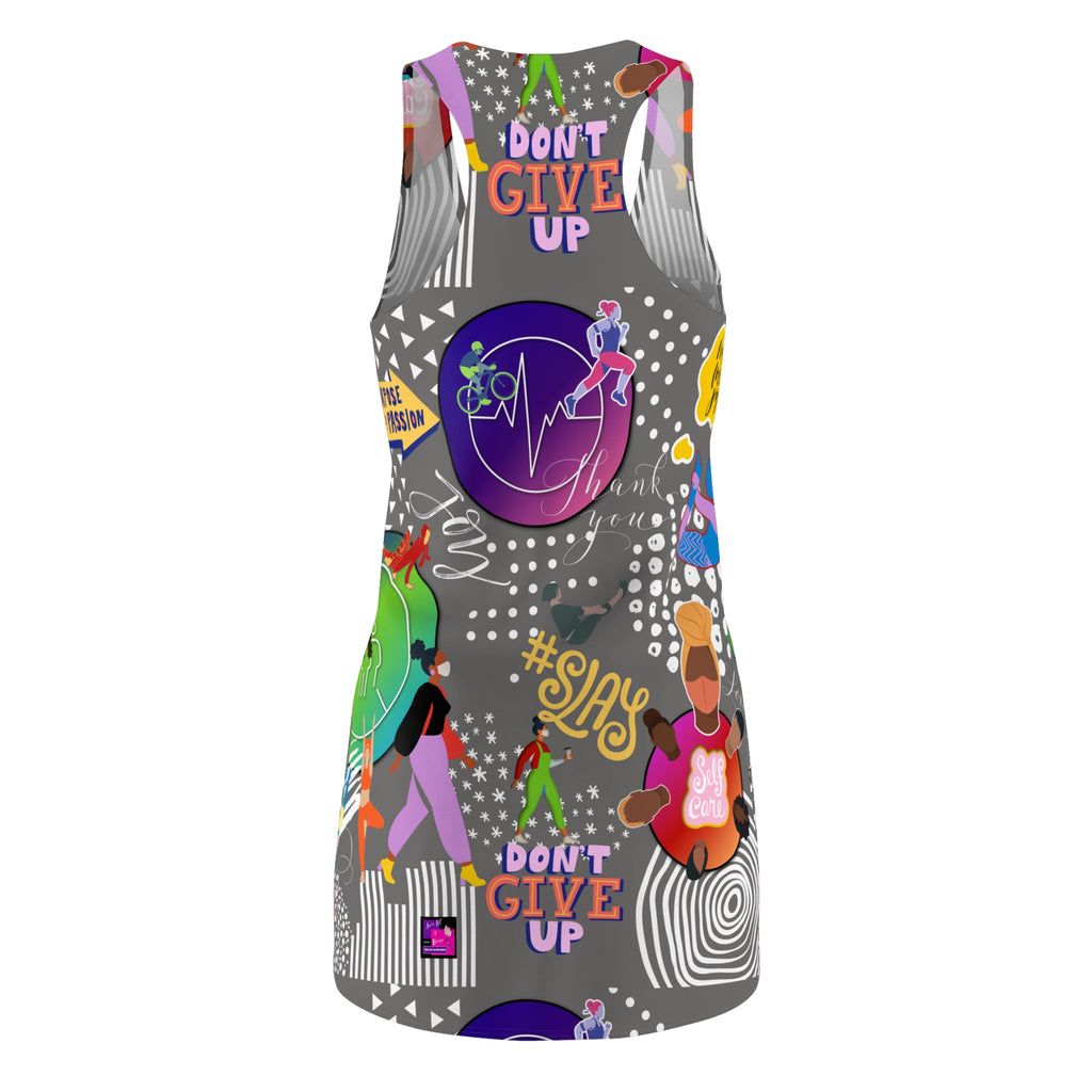 Women's Cut & Sew Racerback Dress SLAY IN GREY