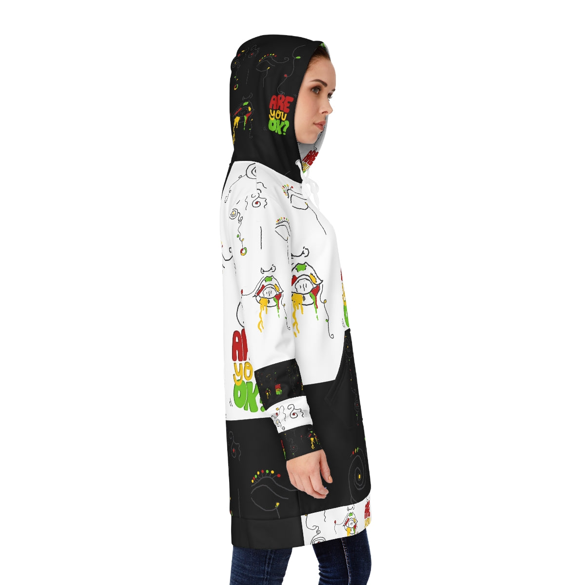 Women's Hoodie Dress (AOP) OKAY