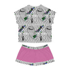 Women's Short Pajama Set (AOP) ZEBRA DOODLE FACE