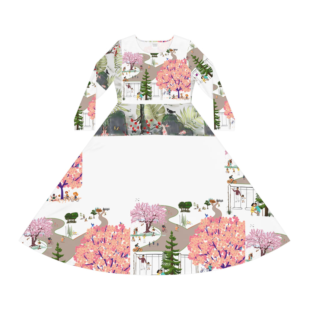Women's Long Sleeve Dance Dress (AOP) BLOSSOM PARK