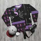 AOP Unisex Sweatshirt FACE DOODLES VIOLET
