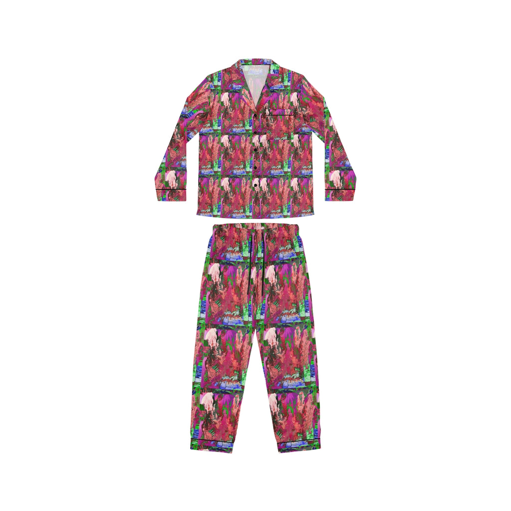Women's Satin Pajamas (AOP) PINK FUSION