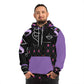 AOP Fashion Hoodie FACE DOODLES VIOLET