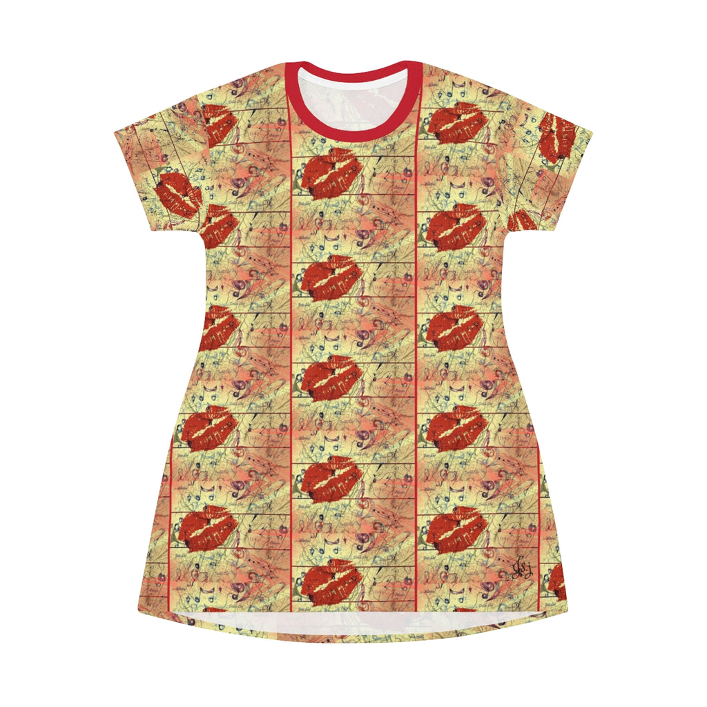All Over Print T-Shirt Dress LOVE 4 MUSIC