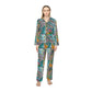 Women's Satin Pajamas (AOP) CUBA FLOWERS