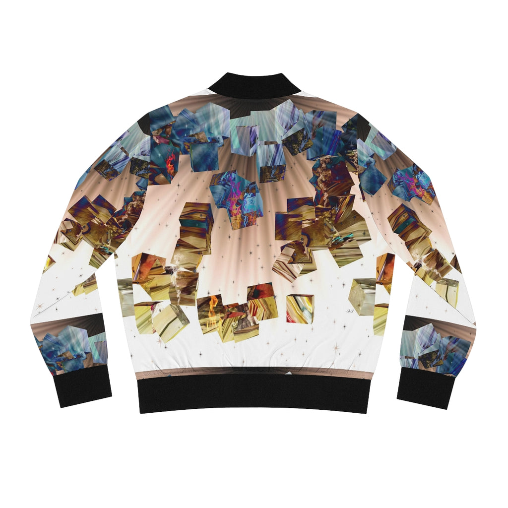 Women's Bomber Jacket (AOP) BLUE BOXES