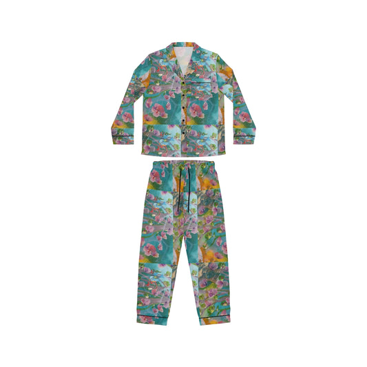 Women's Satin Pajamas (AOP) CUBA FLOWERS