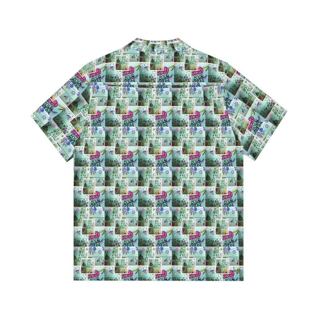 Men's Hawaiian Shirt (AOP) FLOWER DOODLES