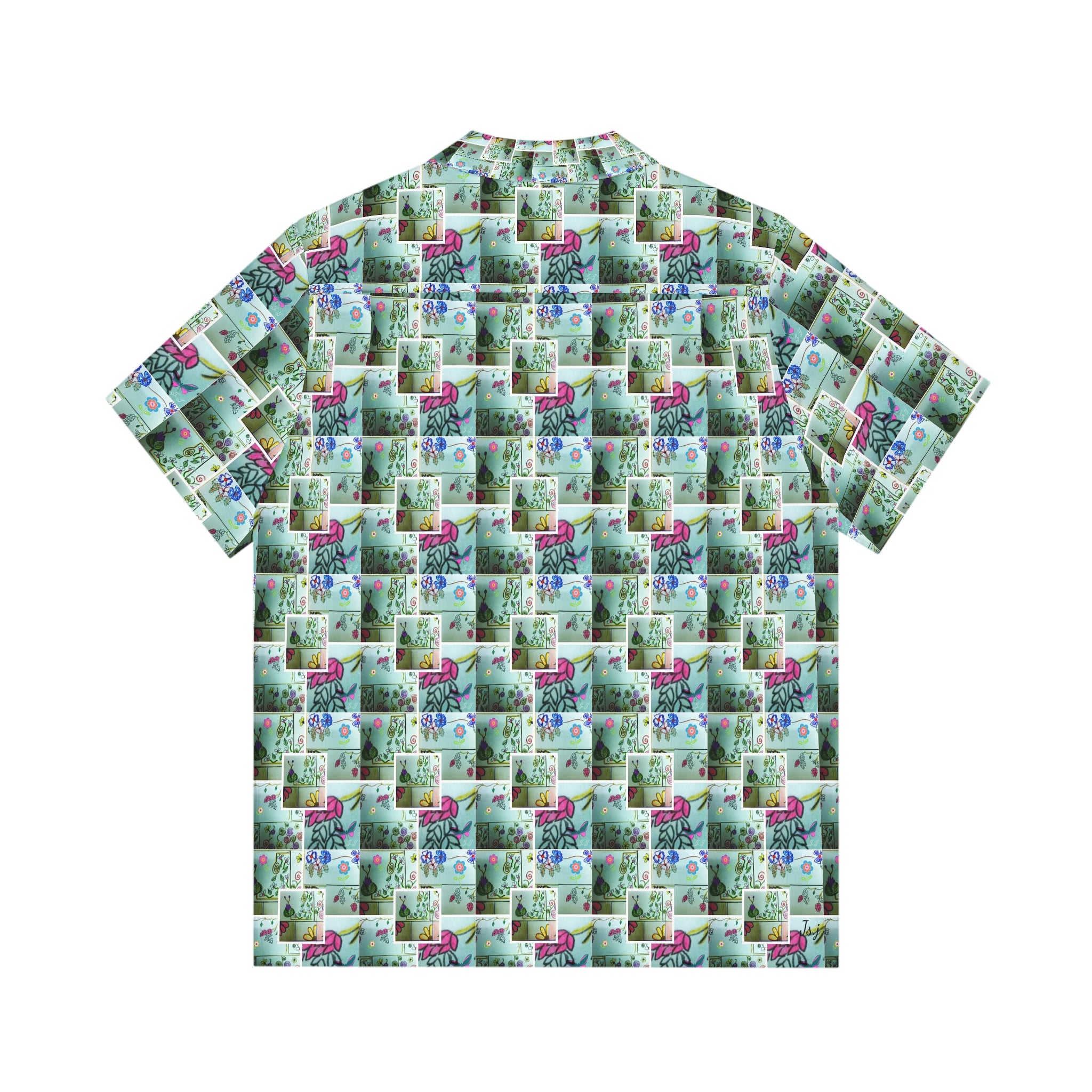 Men's Hawaiian Shirt (AOP) FLOWER DOODLES