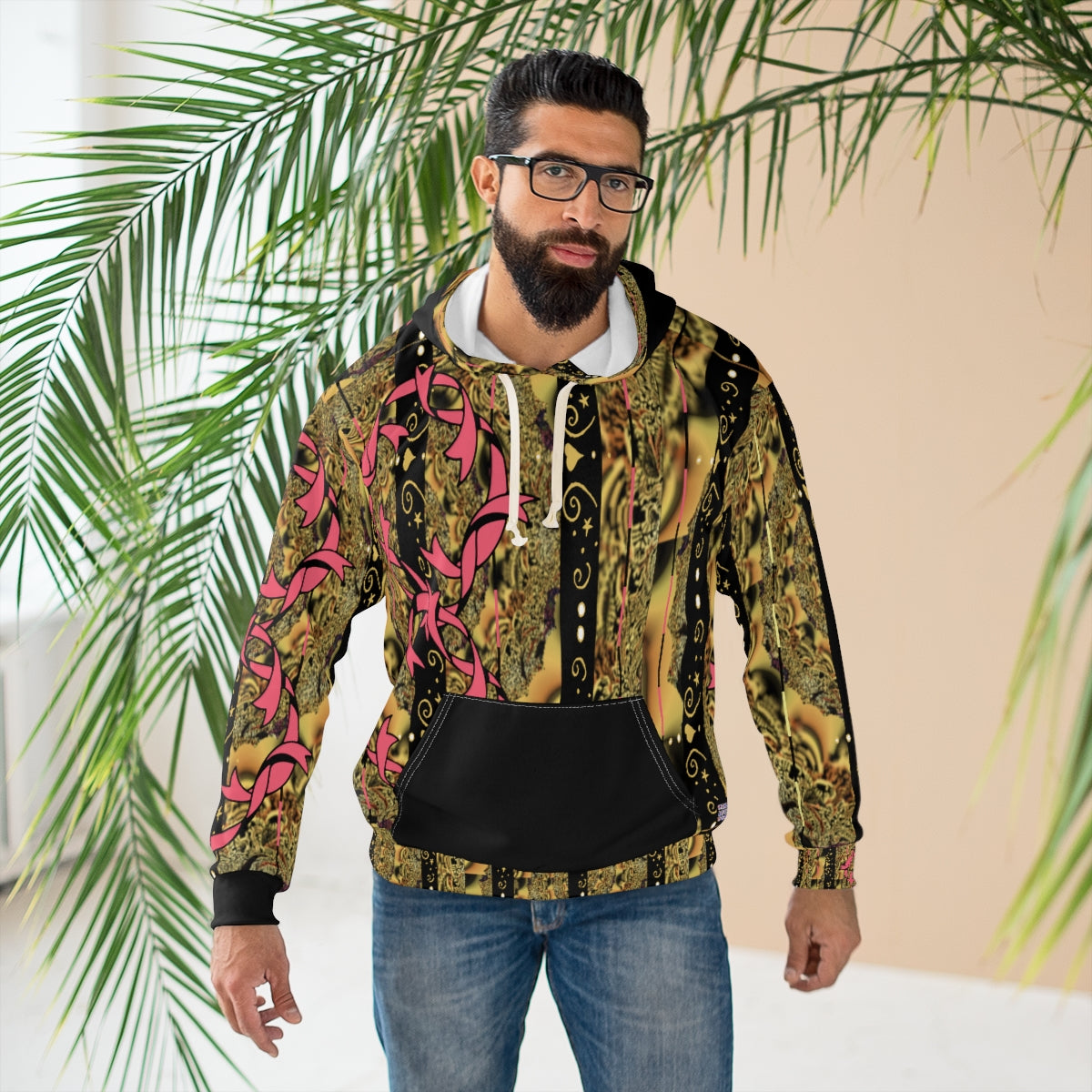 AOP Unisex Pullover Hoodie REGALLY PINK