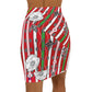 Women's Mini Skirt SCARLET & GREENGAGE