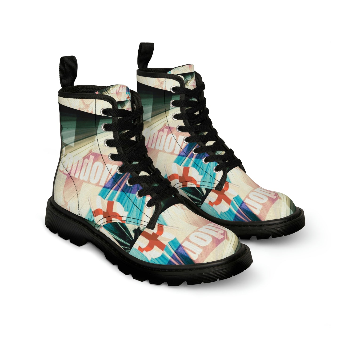 WOMEN'S CANVAS BOOTS (AOP) VINTAGE LONDON