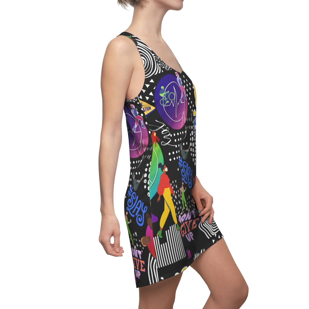 Women's Cut & Sew Racerback Dress BLACK NO SLACK