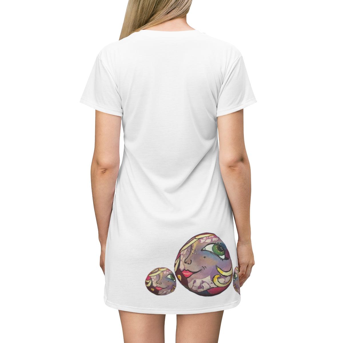 All Over Print T-Shirt Dress PEBBLE ART