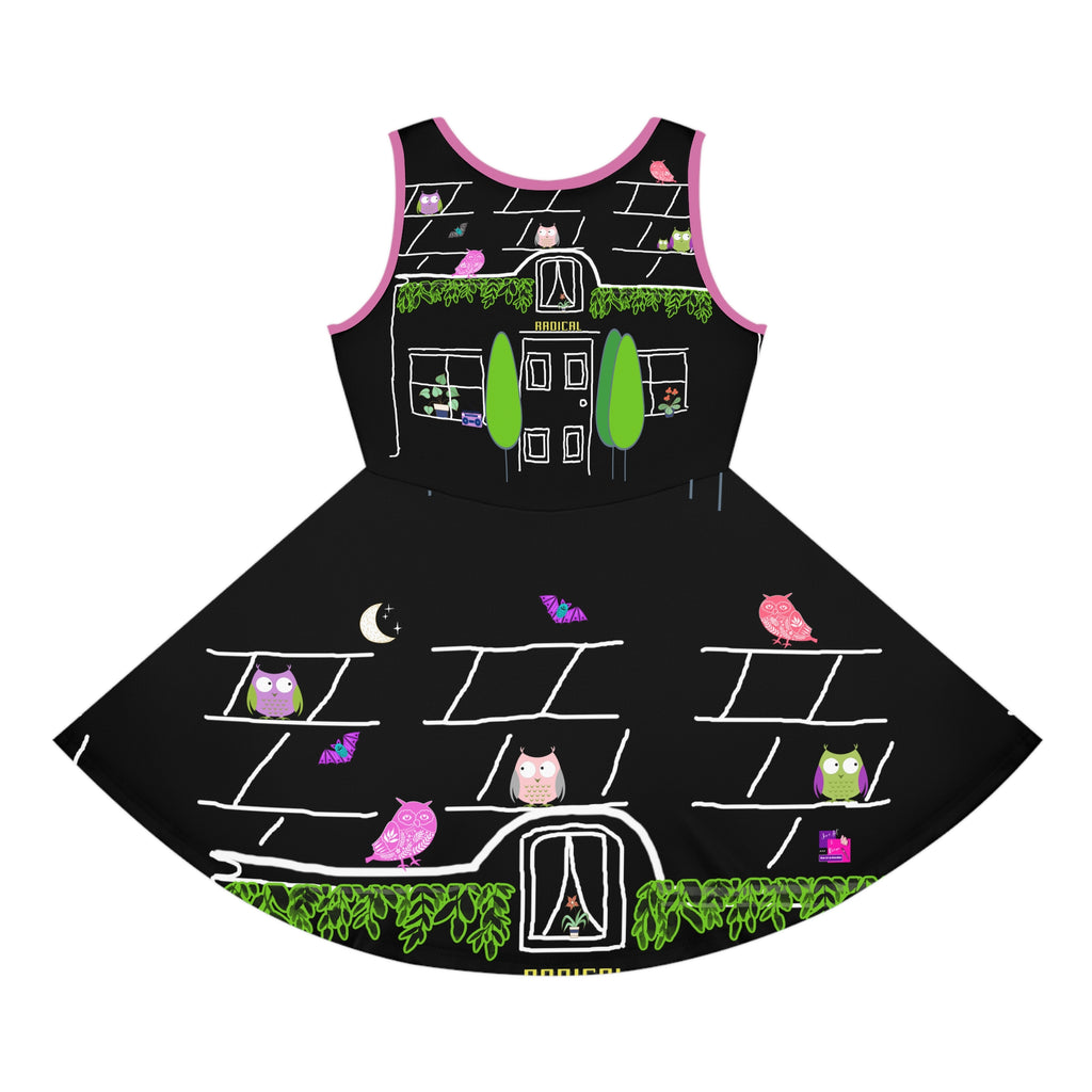 Girls' Sleeveless Sundress (AOP) OWL HOUSE