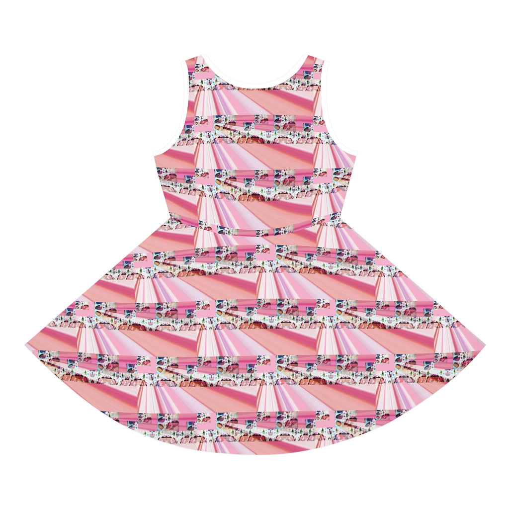 Girls' Sleeveless Sundress (AOP) PINK DELICIOUS