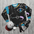 AOP Unisex Sweatshirt FACE DOODLE AZURE